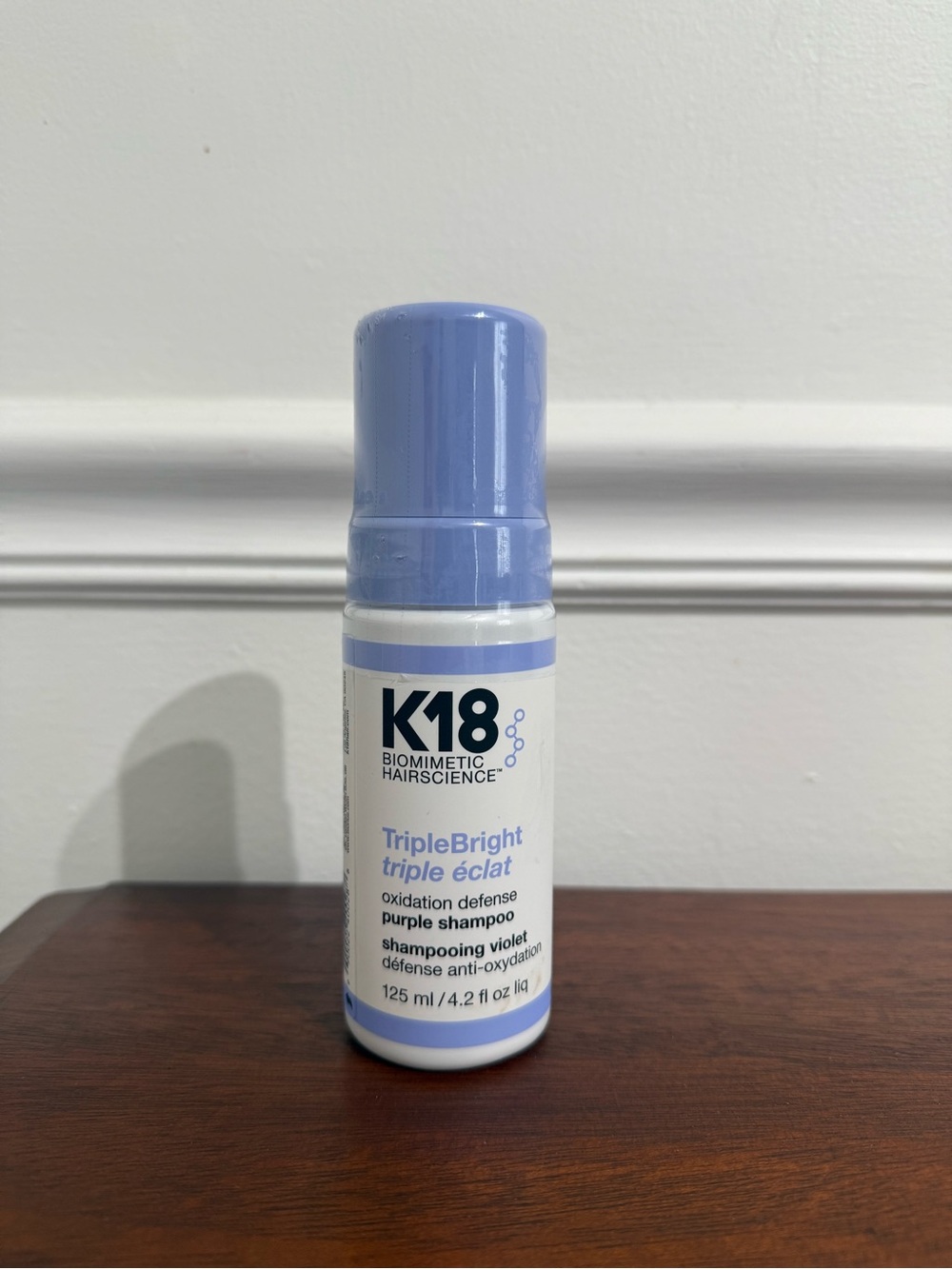 K18 TripleBright Purple Shampoo Foam - Brightening Violet Formula
